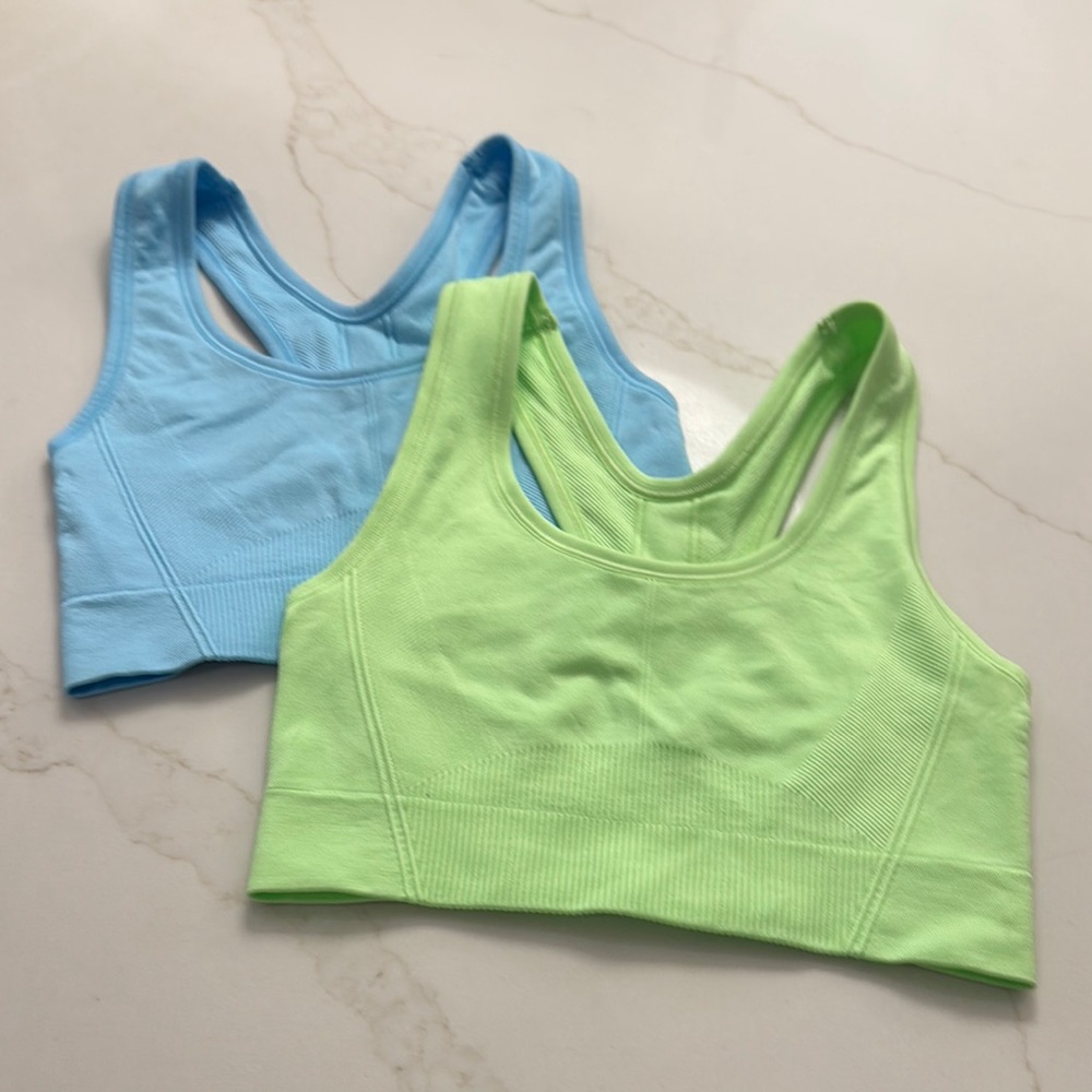 Women's Blue and Green Sports Bras